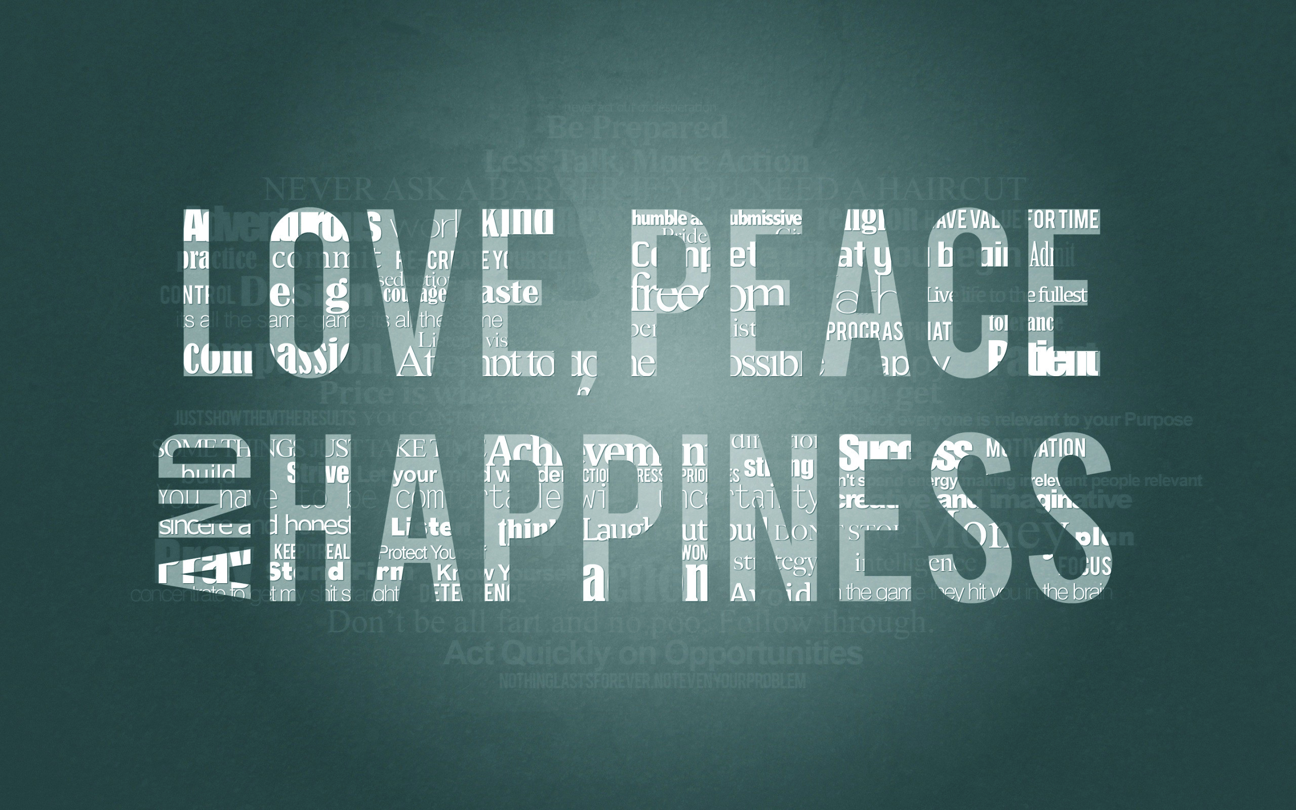 Love peace happiness