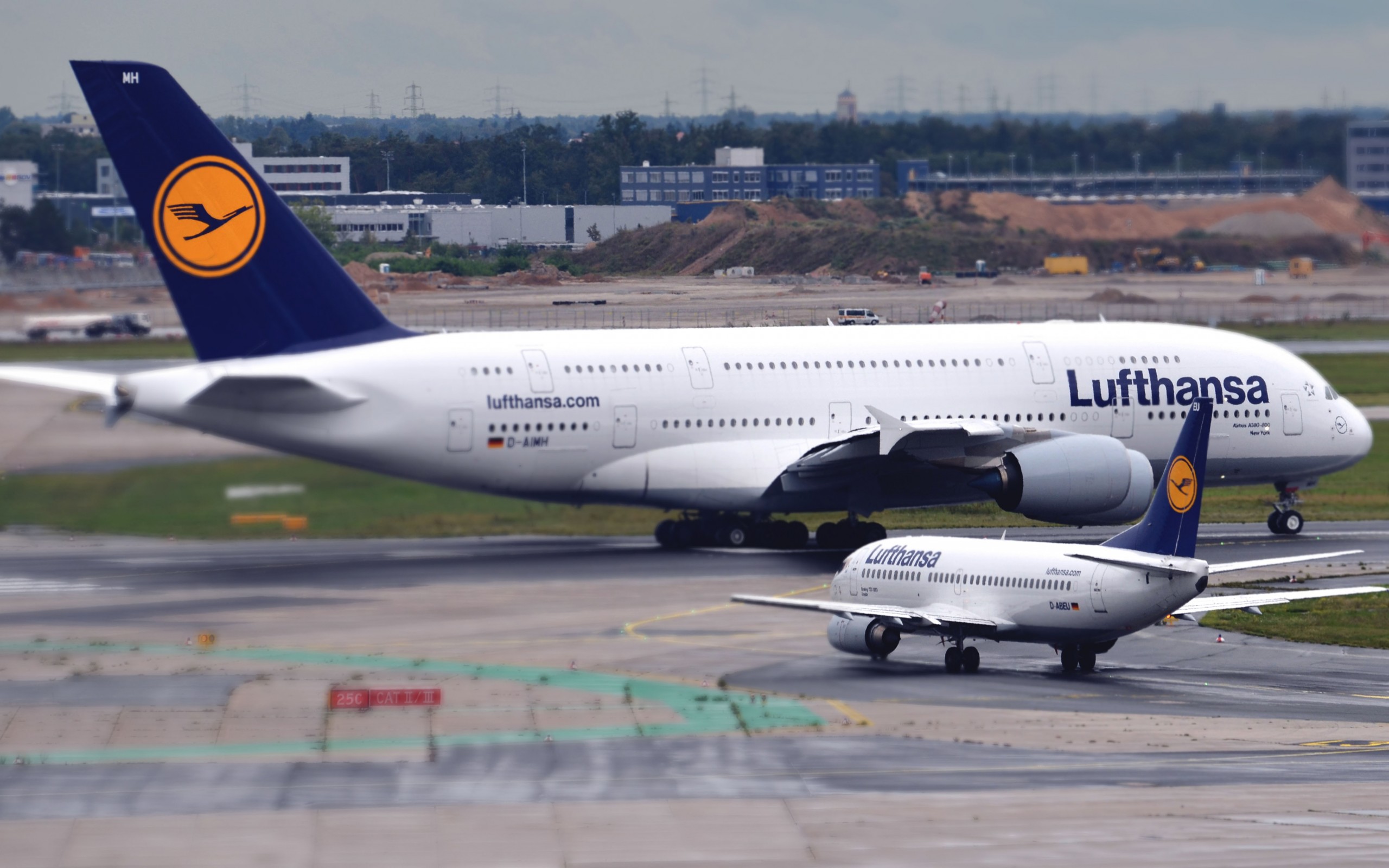 Download Airbus A380 Lufthansa, planes, airport, 2560x1600 wallpaper ...