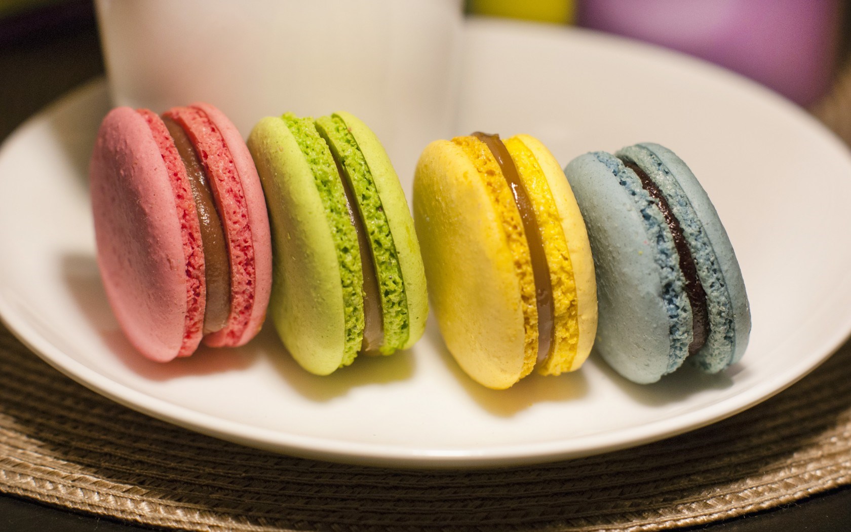 Macaroon Sweets Colorful Pink Green Yellow Blue