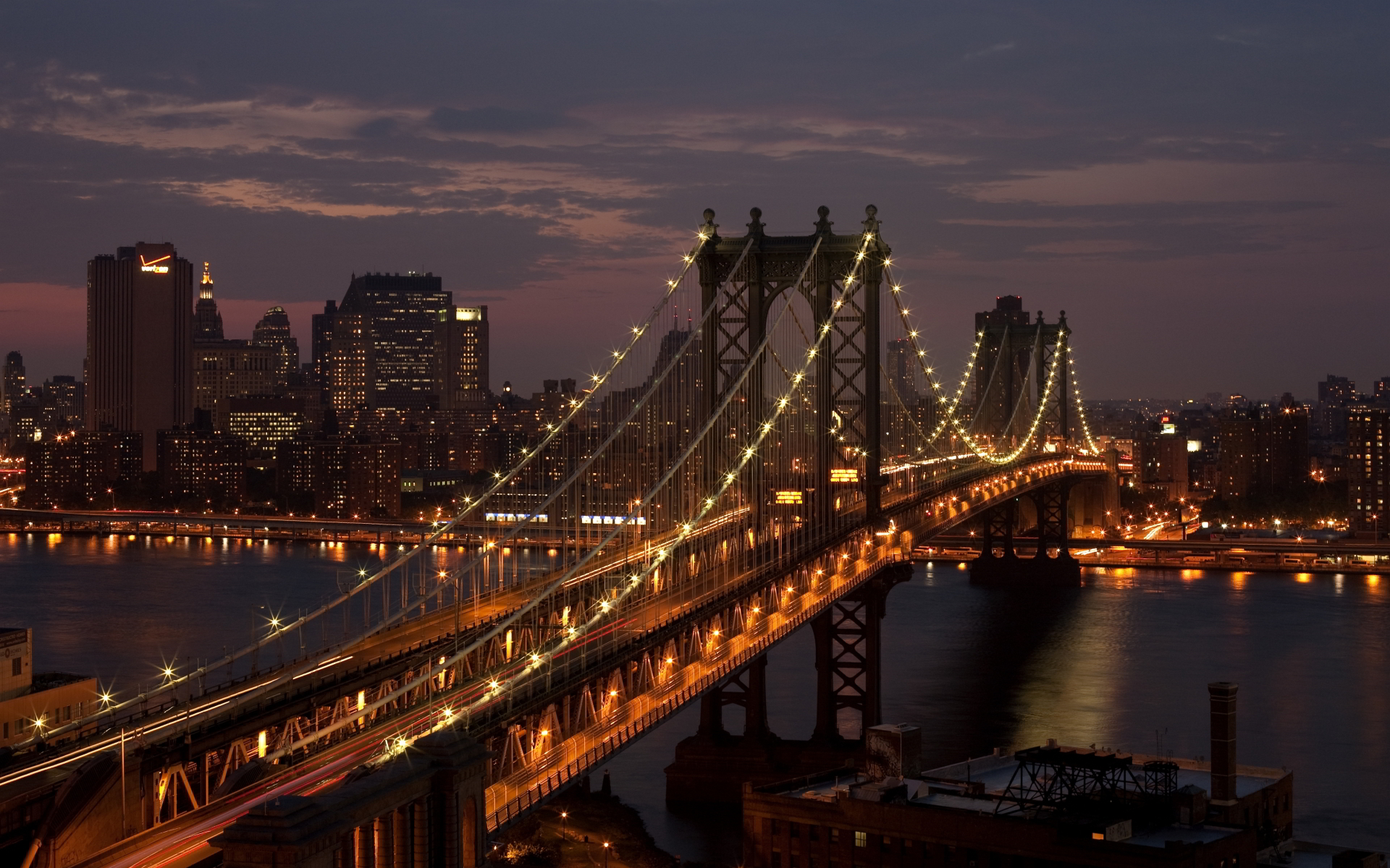Manhattan bridge night