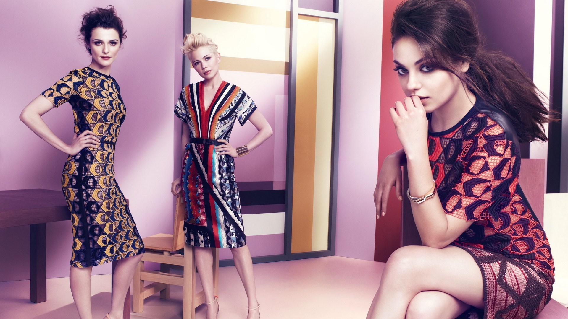 Mila Kunis Rachel Weisz Michelle Williams Girls Celebrities Fashion HD Wallpaper
