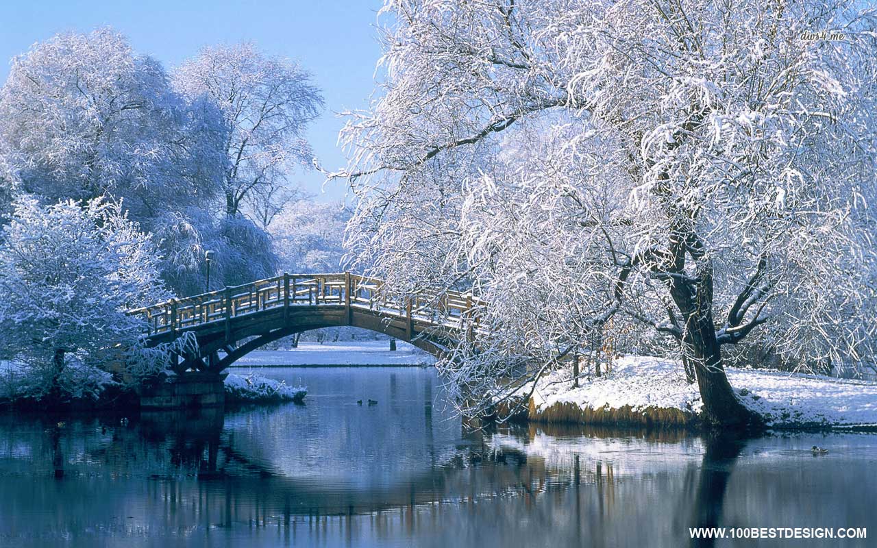 Bridge With Snow Strees · Top 100 Nice Nature Desktop Wallpaper ...