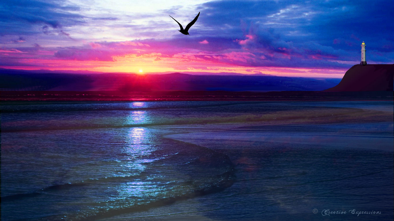Ocean Sunset Background