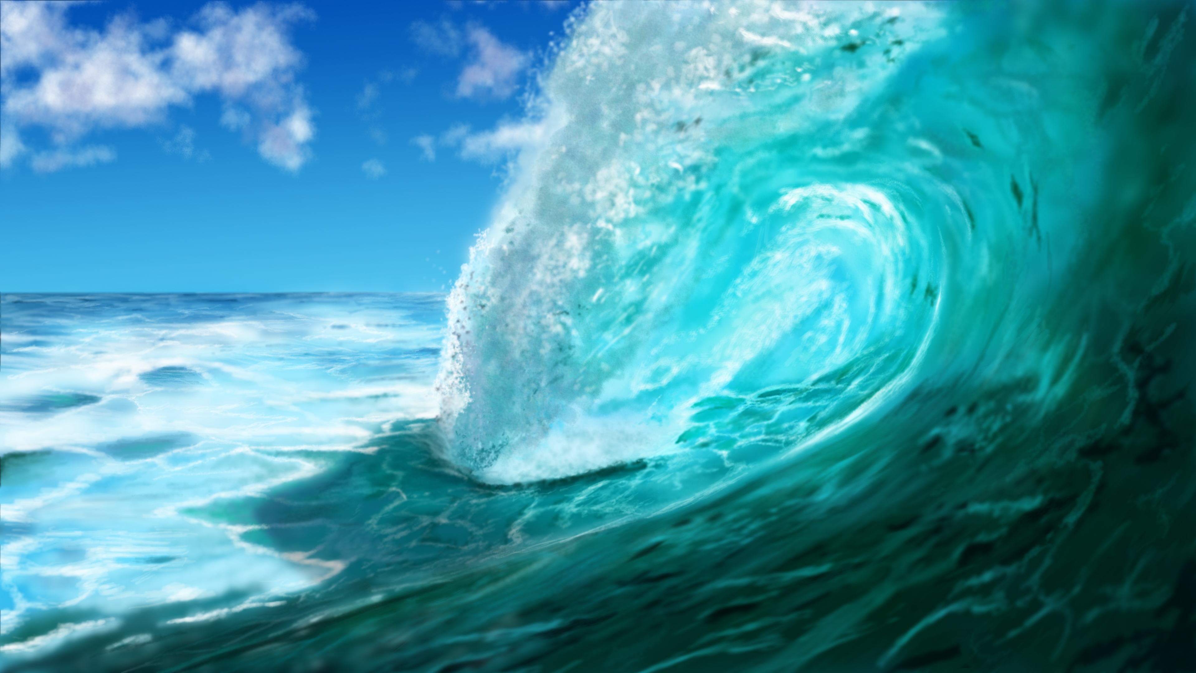 ... Digital Painting - Ocean Wave (Meereswoge, Welle) by dasflon
