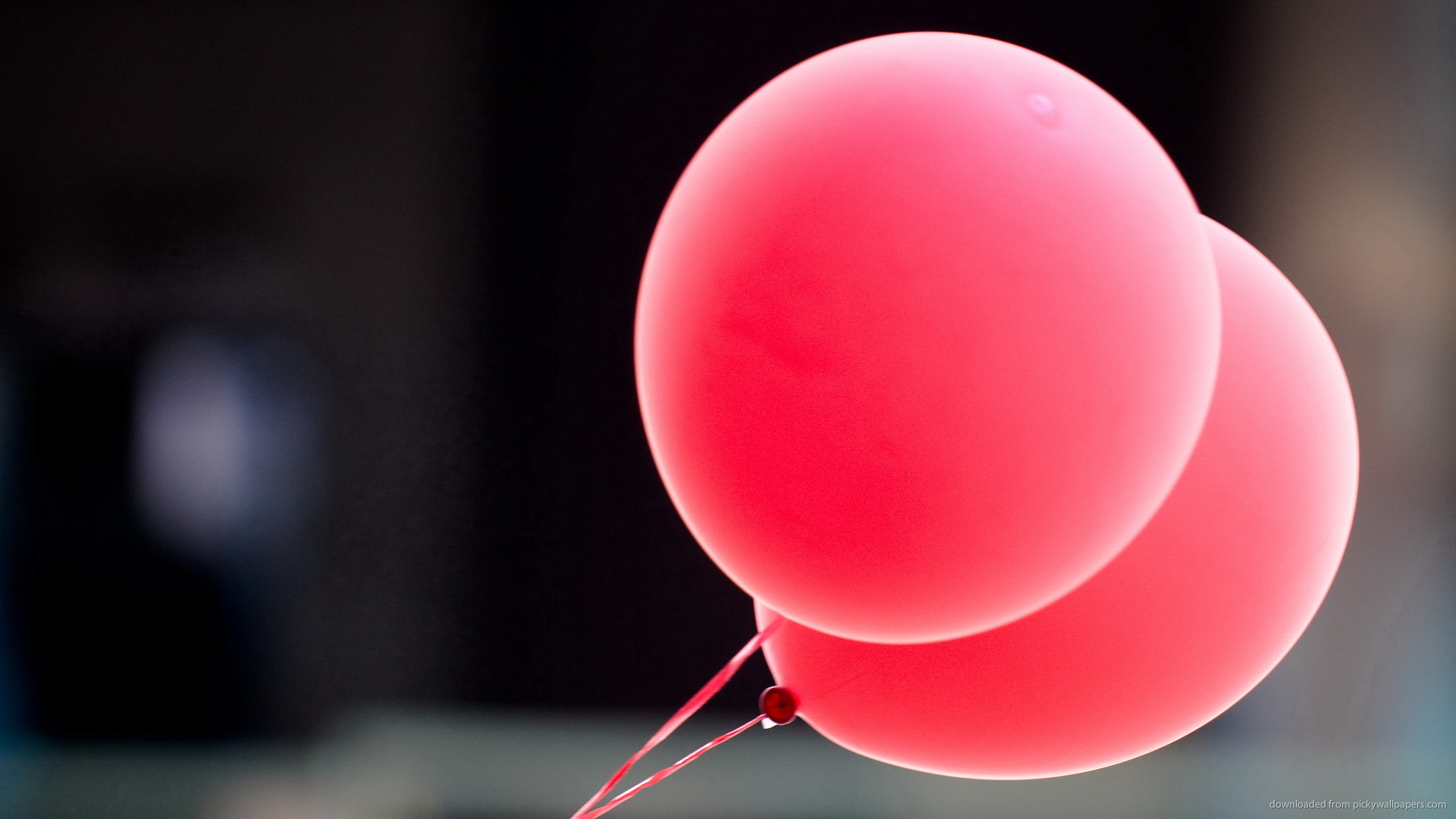 Download Two Pink Balloons Wallpaper 1920x1080px