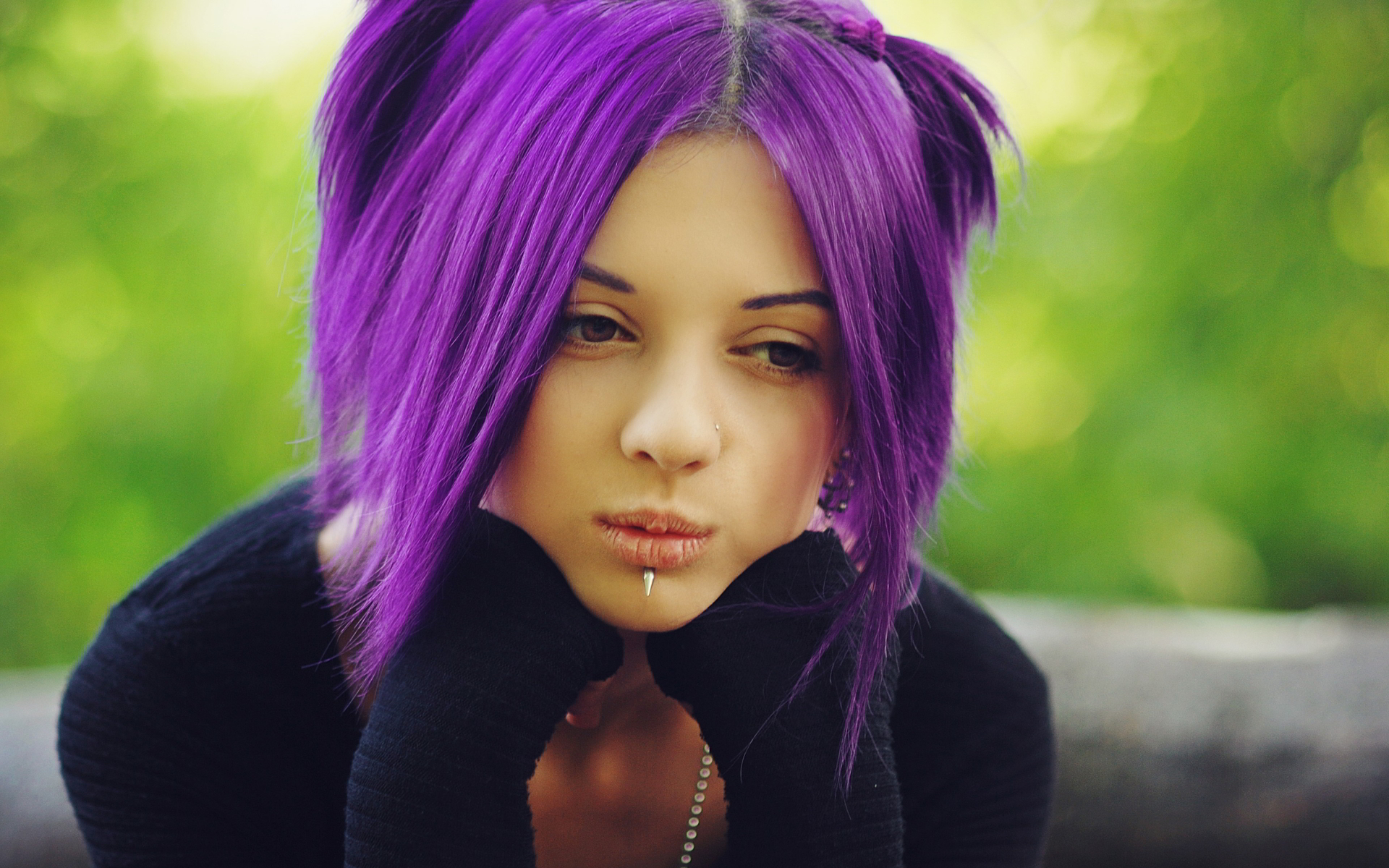 Girl purple hair