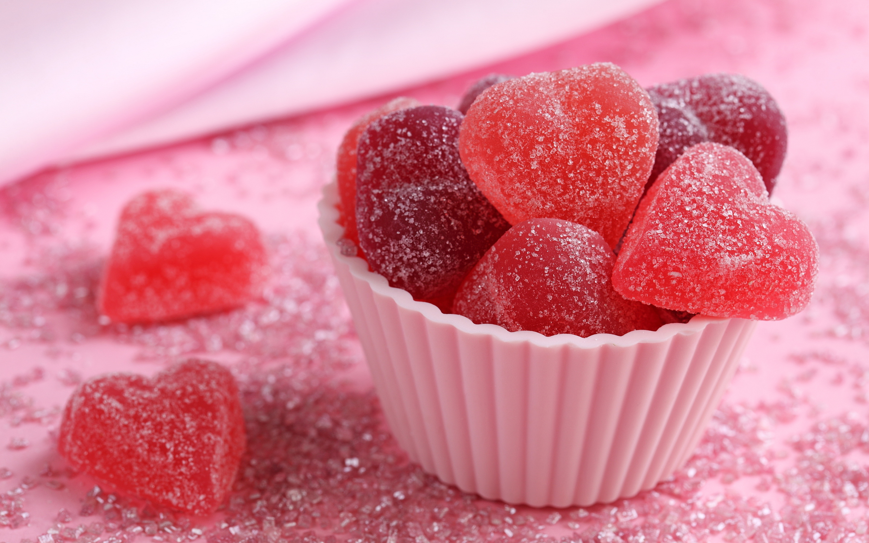Red heart candies sweets
