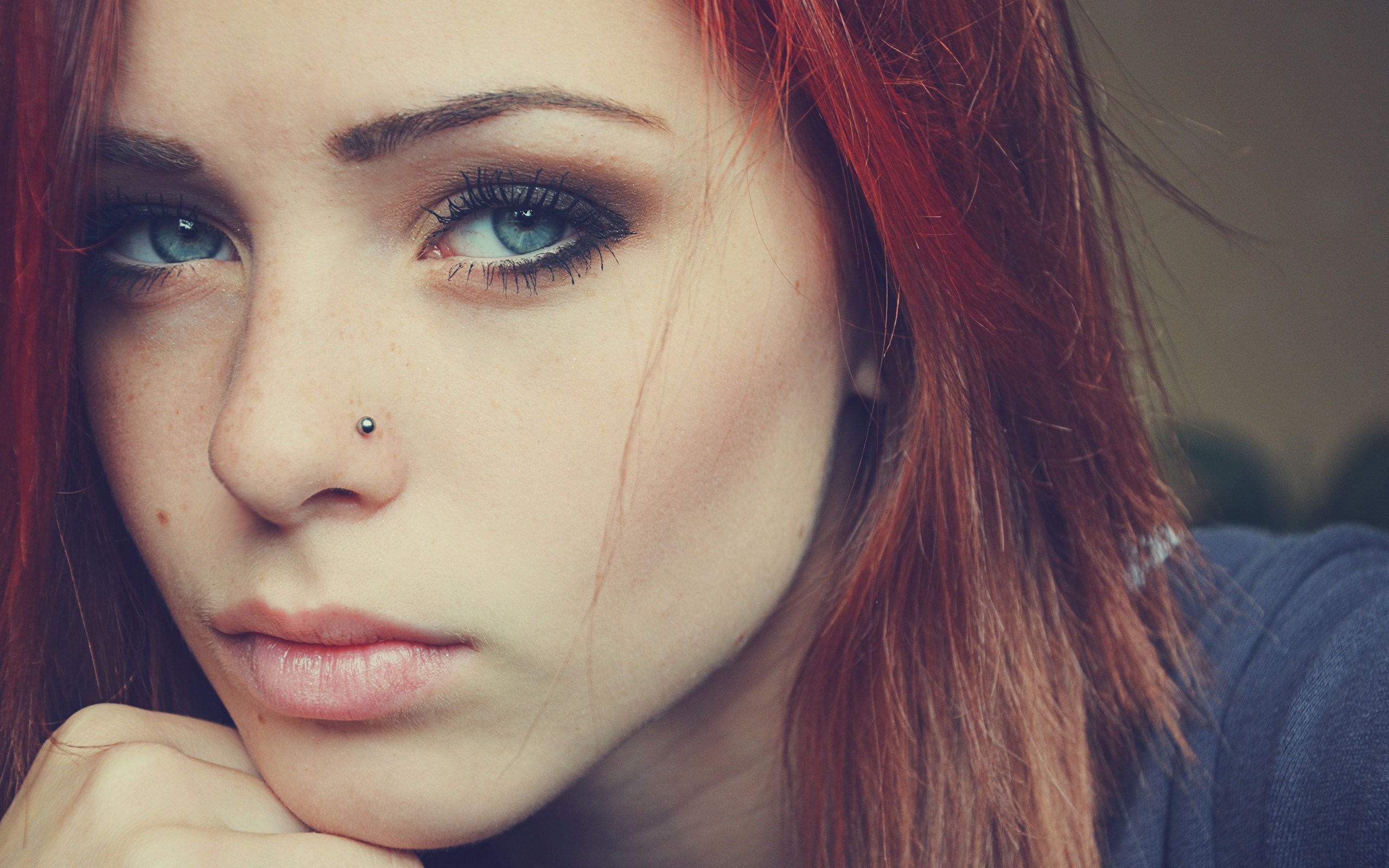 Redhead Girl Piercing Photography Portrait HD Wallpaper