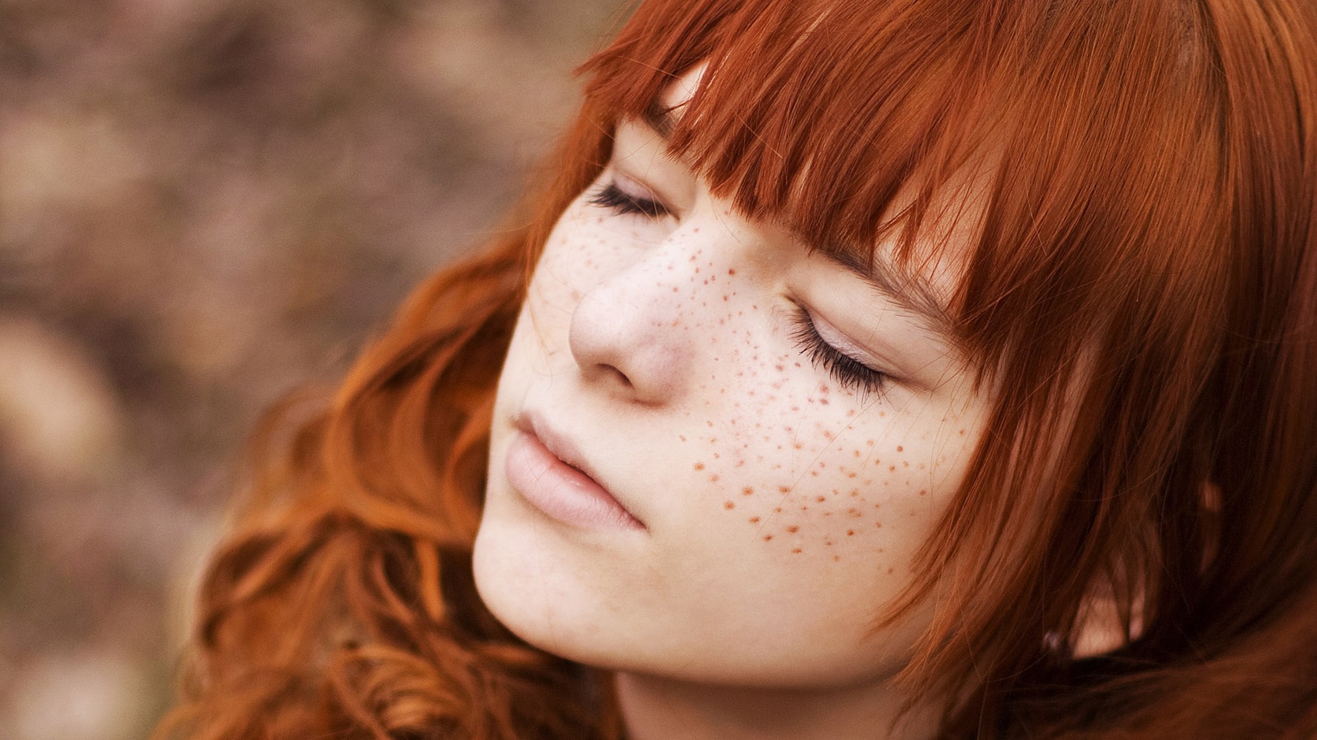 Redhead Girl with Freckles