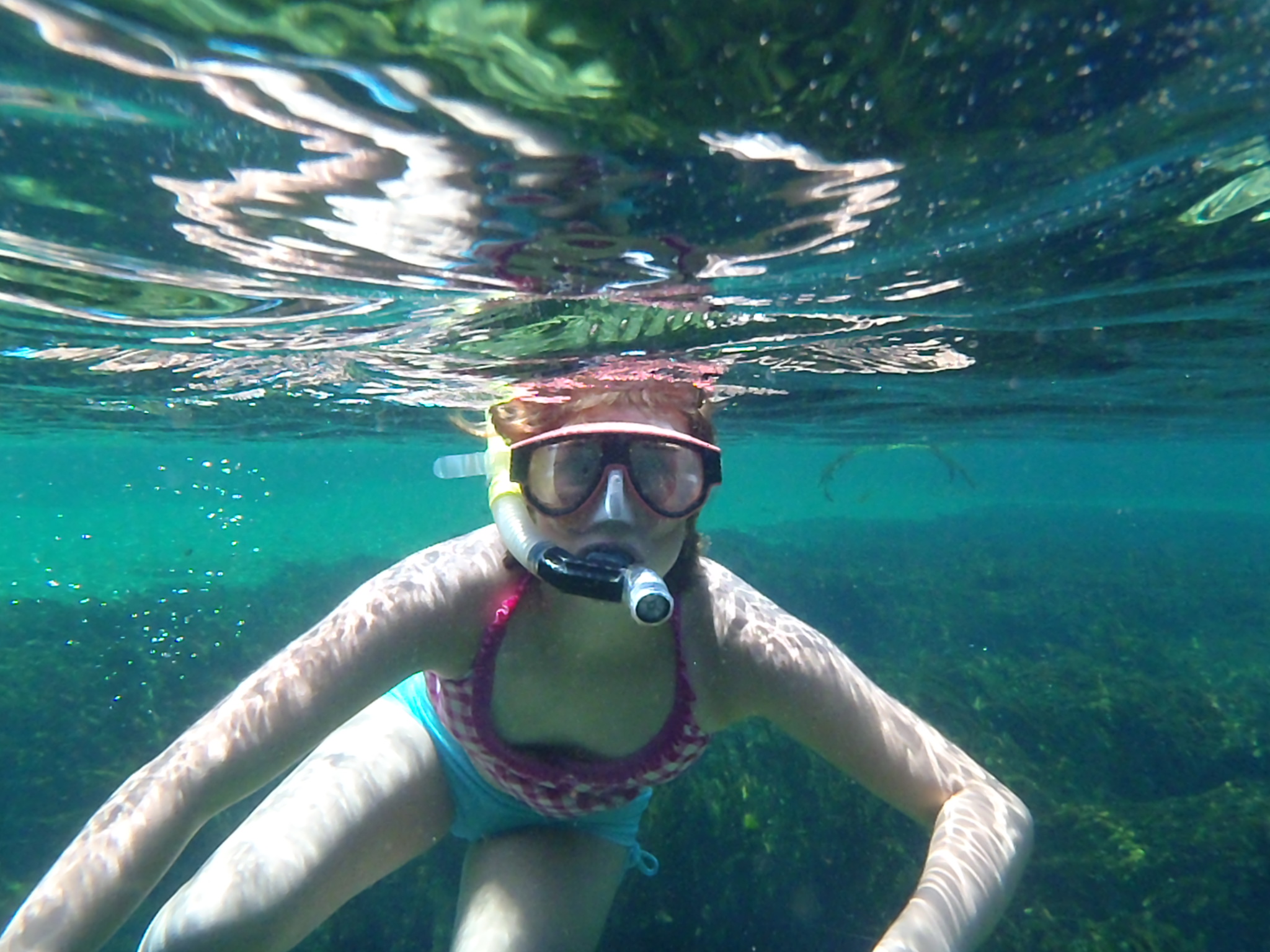 Snorkeling girl undewater
