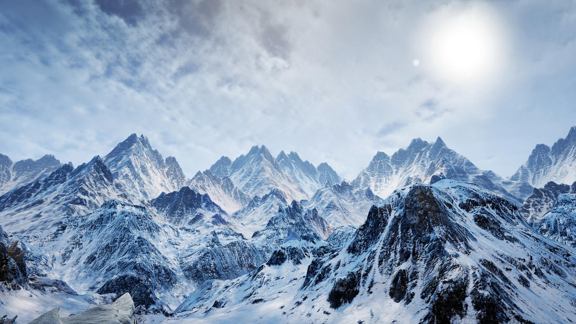 Ice and Snow Mountains Background