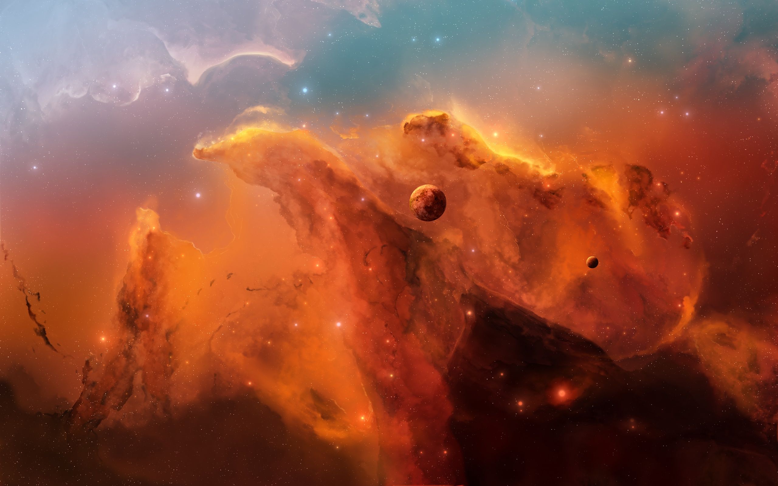 Orange Nebula Space Clouds (click to view)