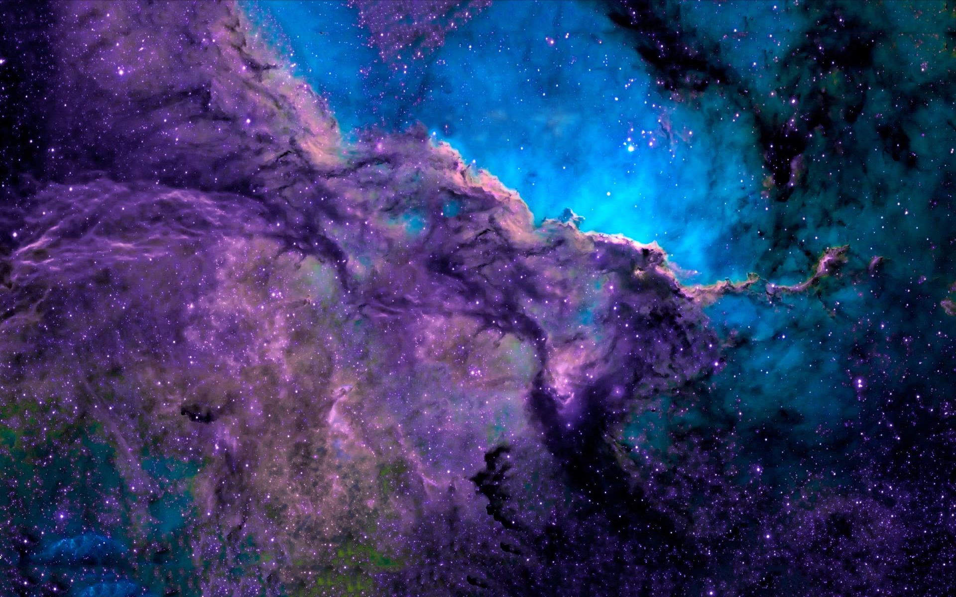 Space purple blue nebula