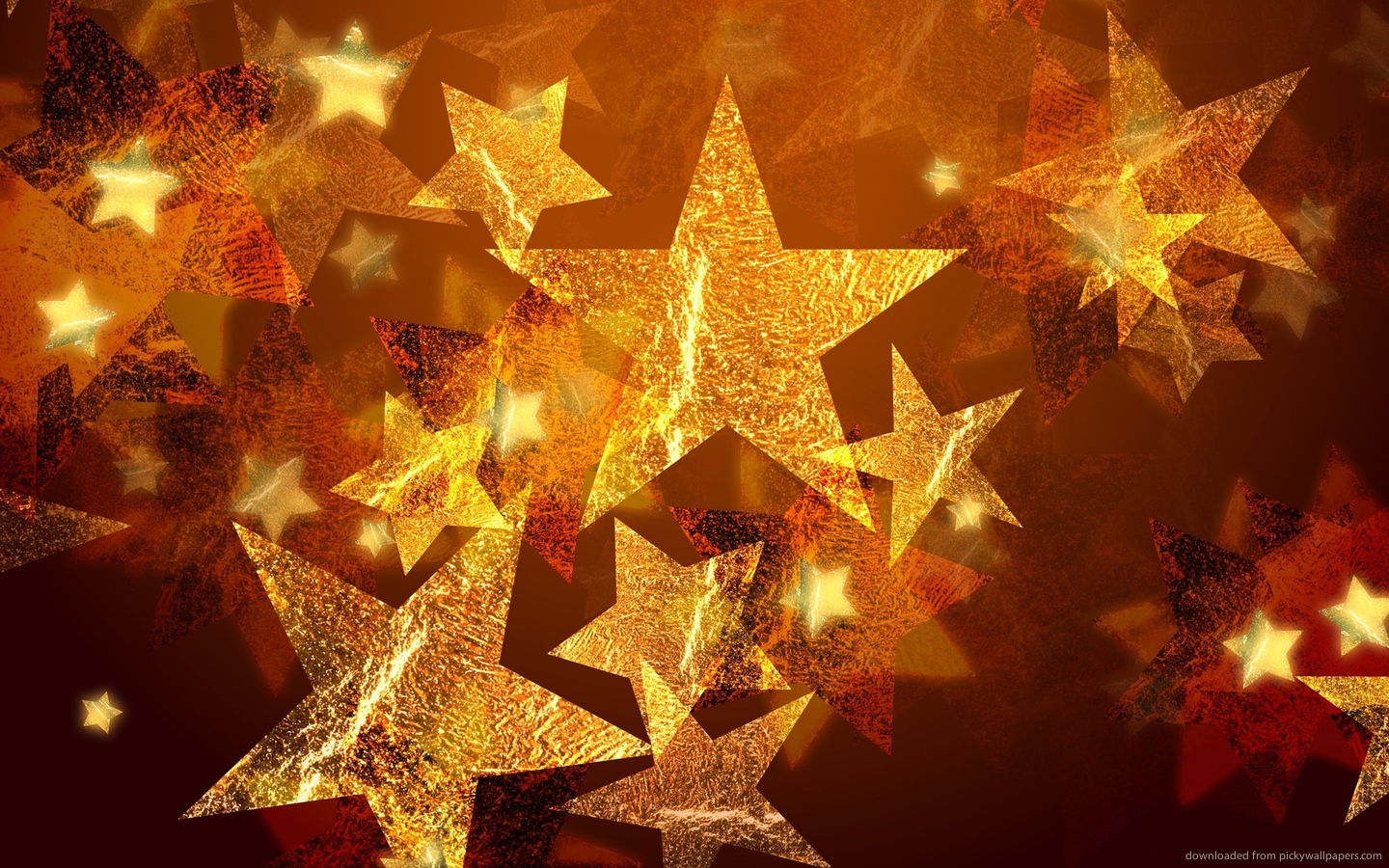 ... Golden Christmas Stars for 1440x900