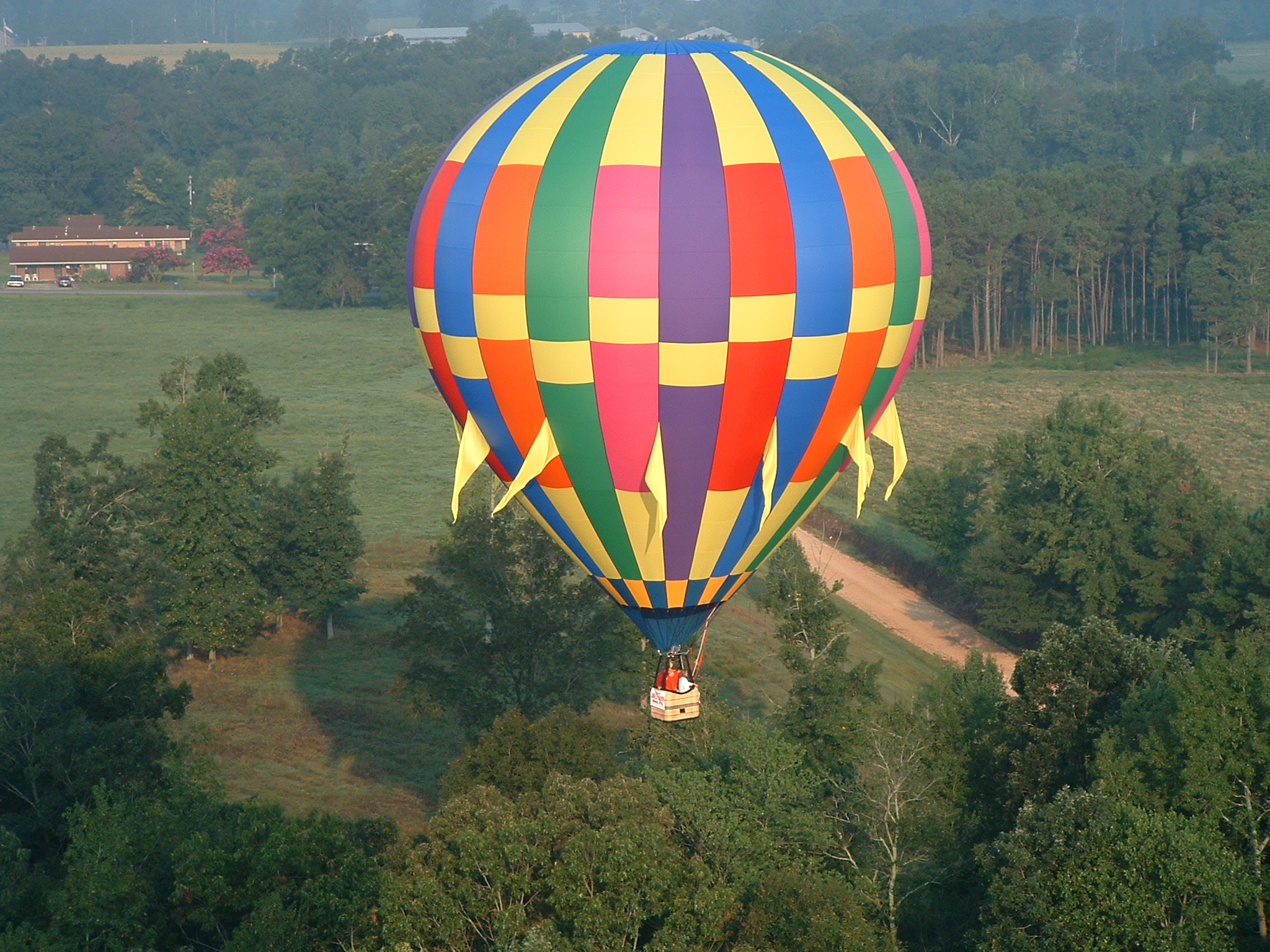 Sunset balloon flight