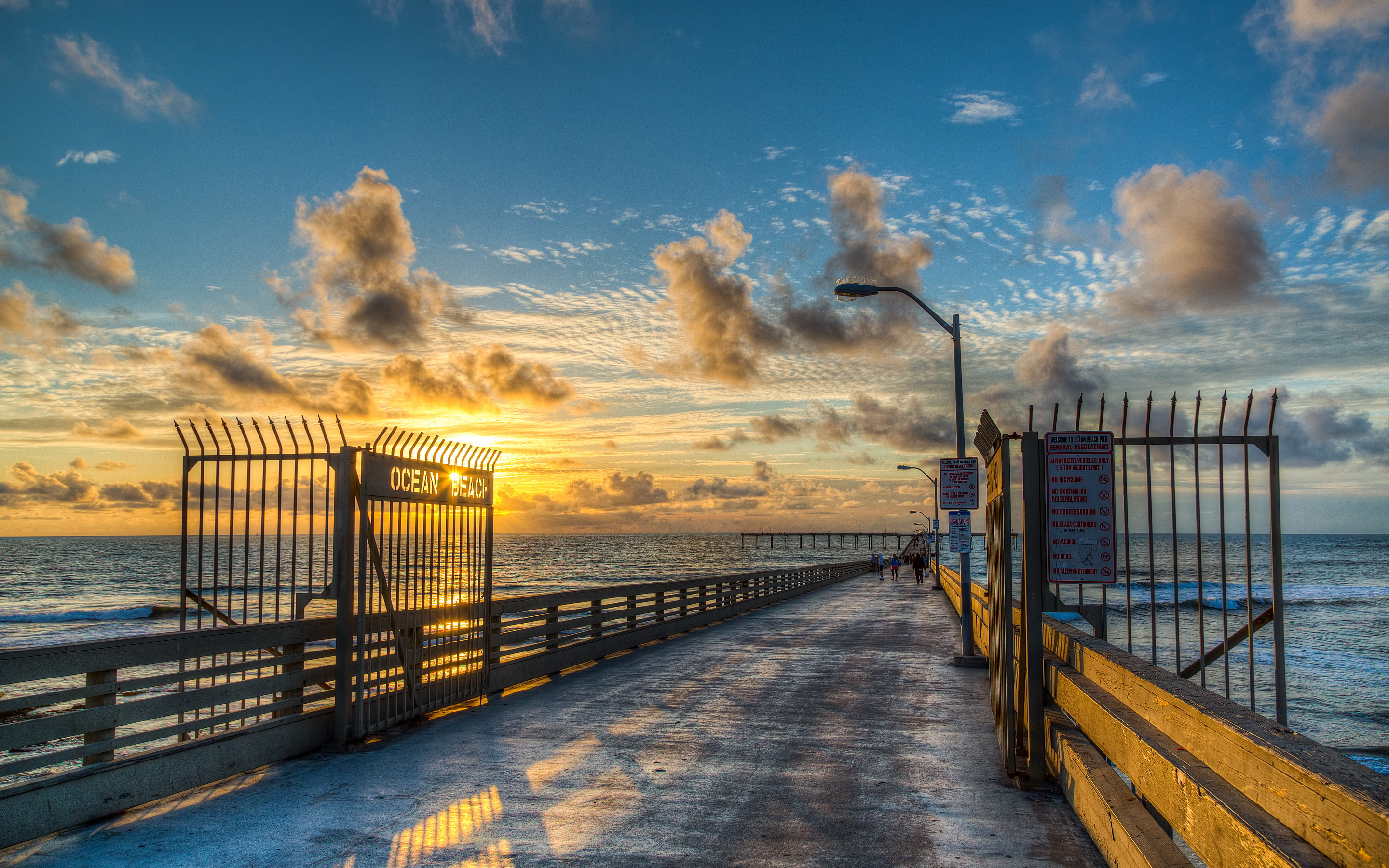 Sunset ocean beach pier