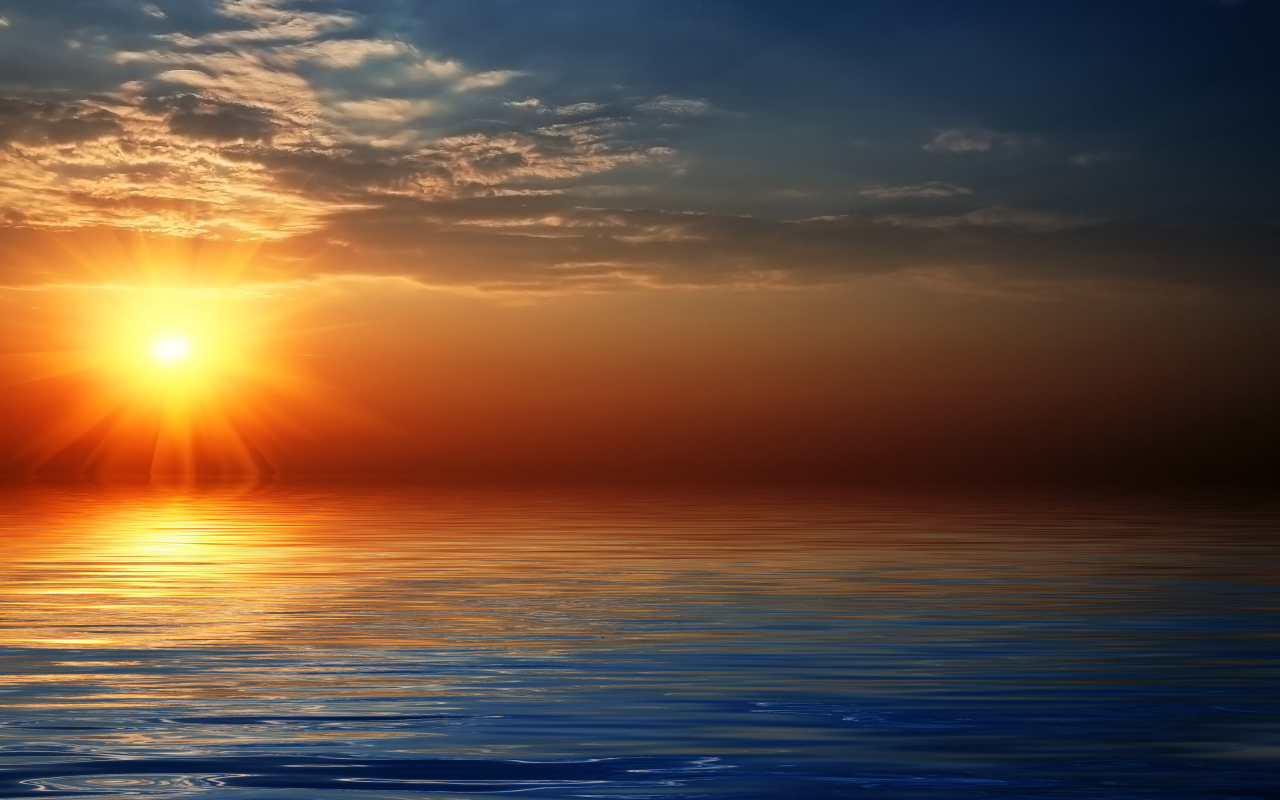Download Magic Sunset over Sea Wallpaper :