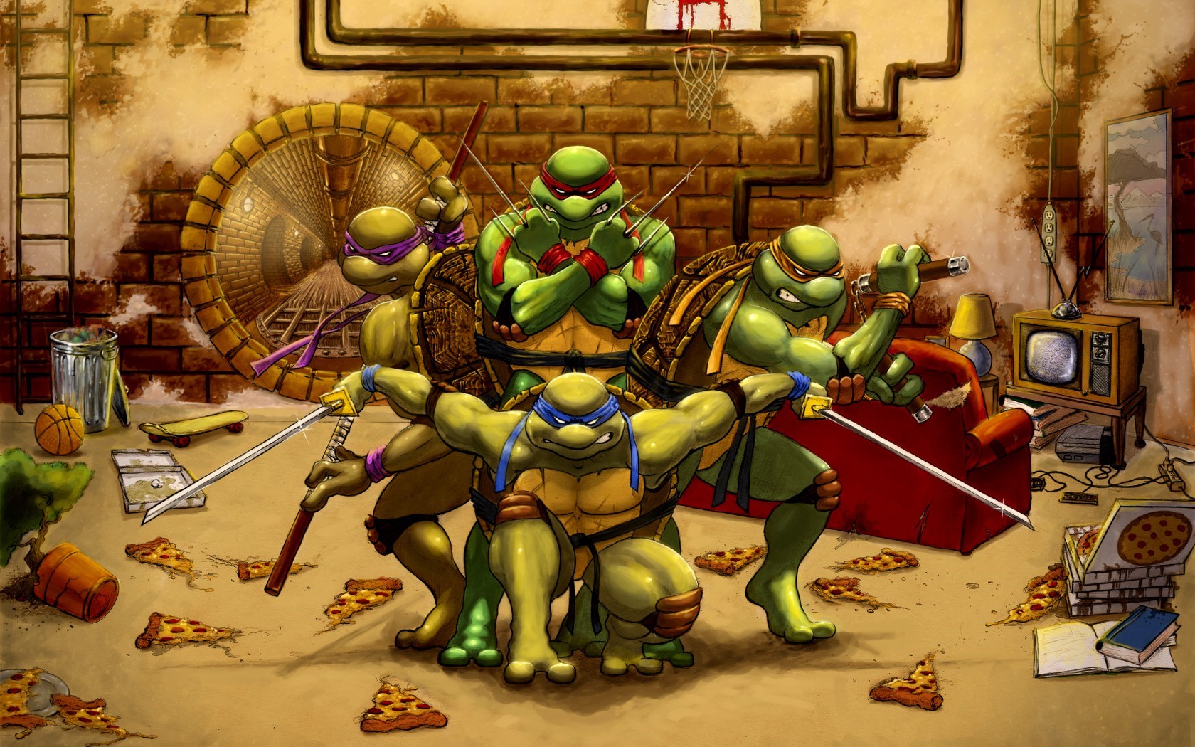 Teenage Mutant Ninja Turtles Leonardo Raphael Michelangelo Donatello Cartoon