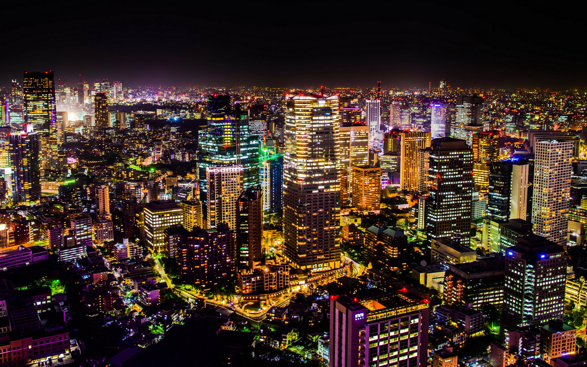 Beautiful Night Cityscape Of Tokyo Wide Desktop Background HD wallpapers
