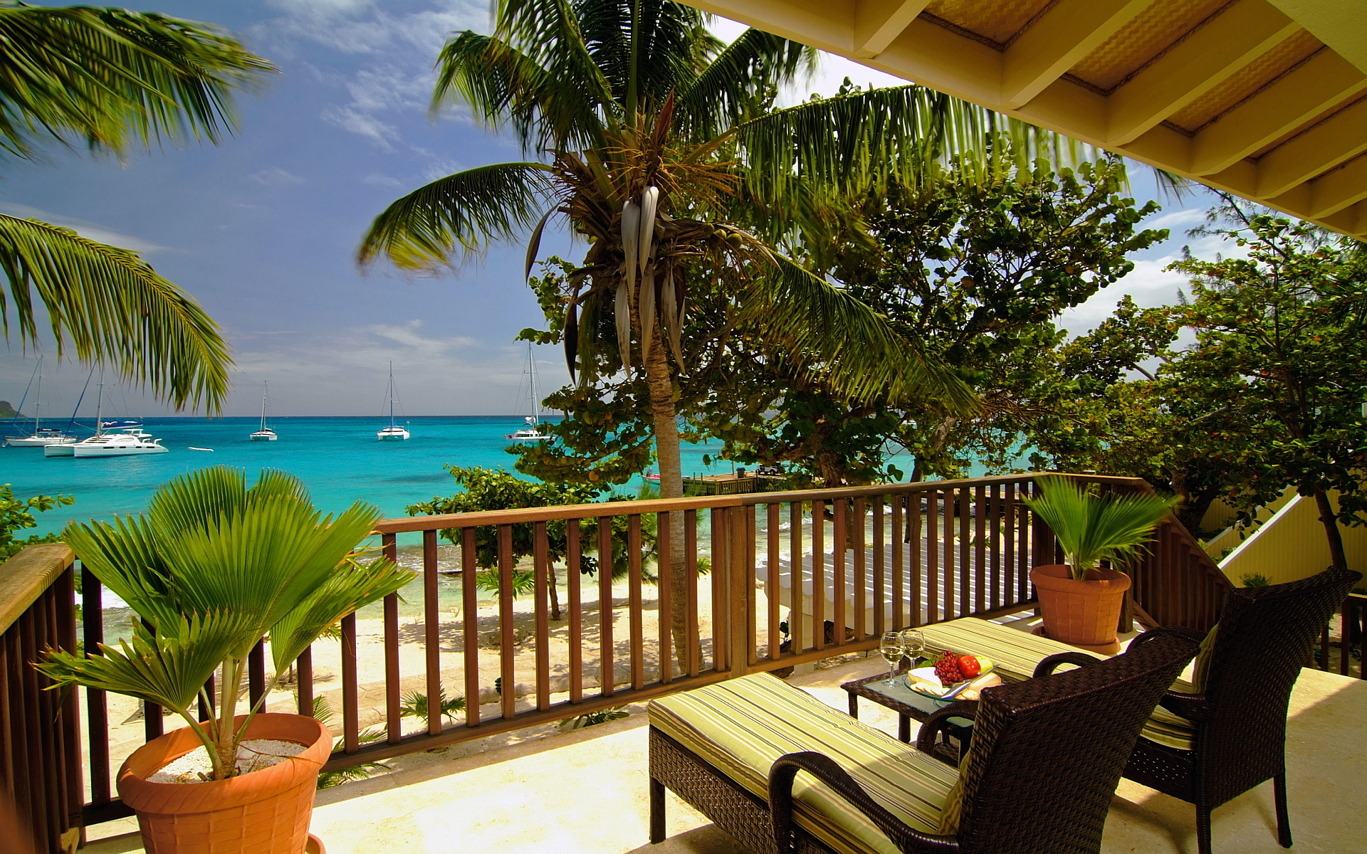 Tropical beach terrace