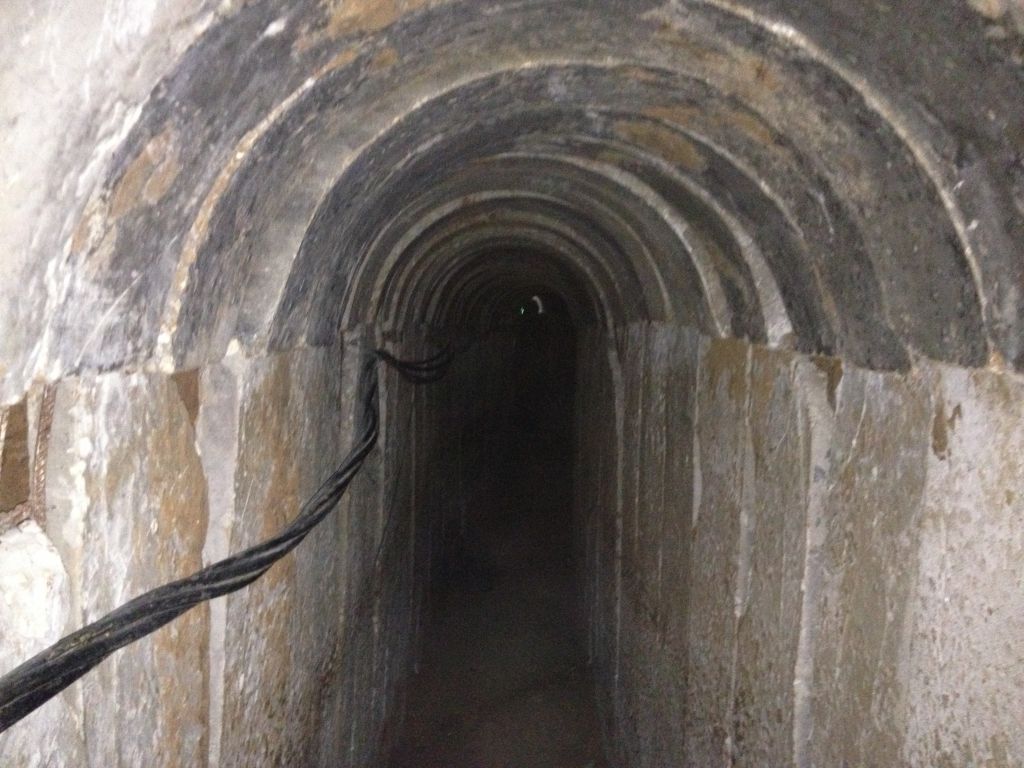 Section of the tunnel discovered running from the Gaza Strip to Israel, October 13,