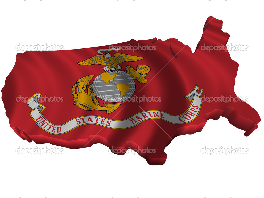 Illustration Flag and map of United States Marine Corps — Photo by sav_up