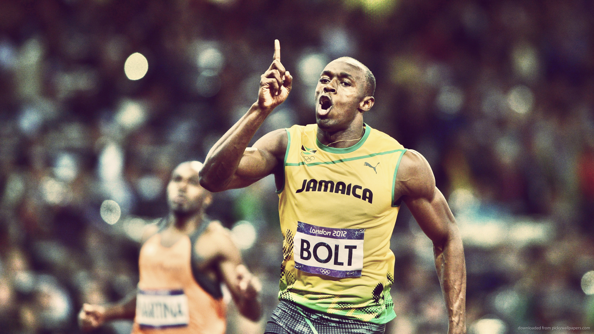 ... Usain Bolt Points Up for 1920x1080