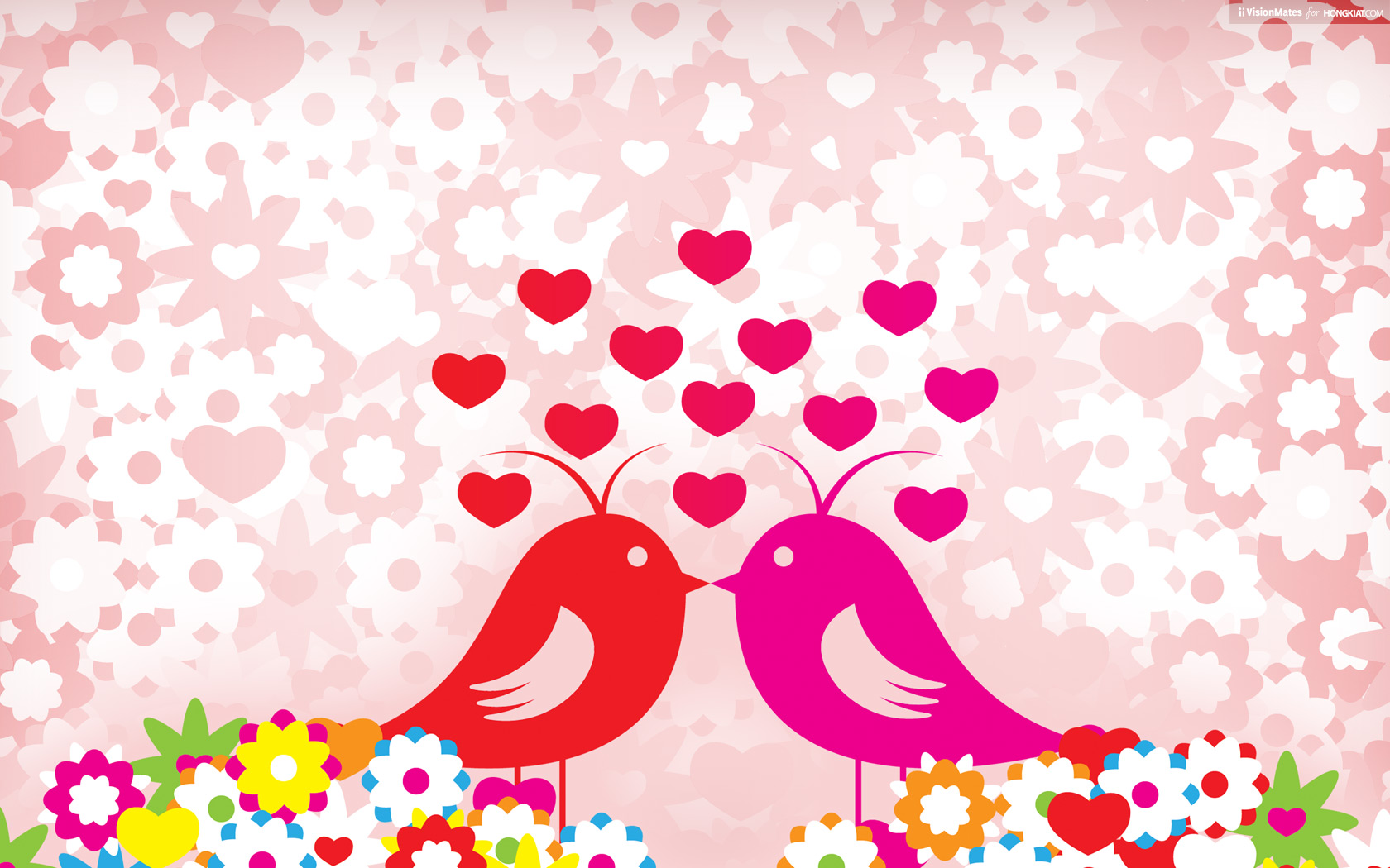 Marvellous St Valentines Wallpaper Love Bird 1680x1050px