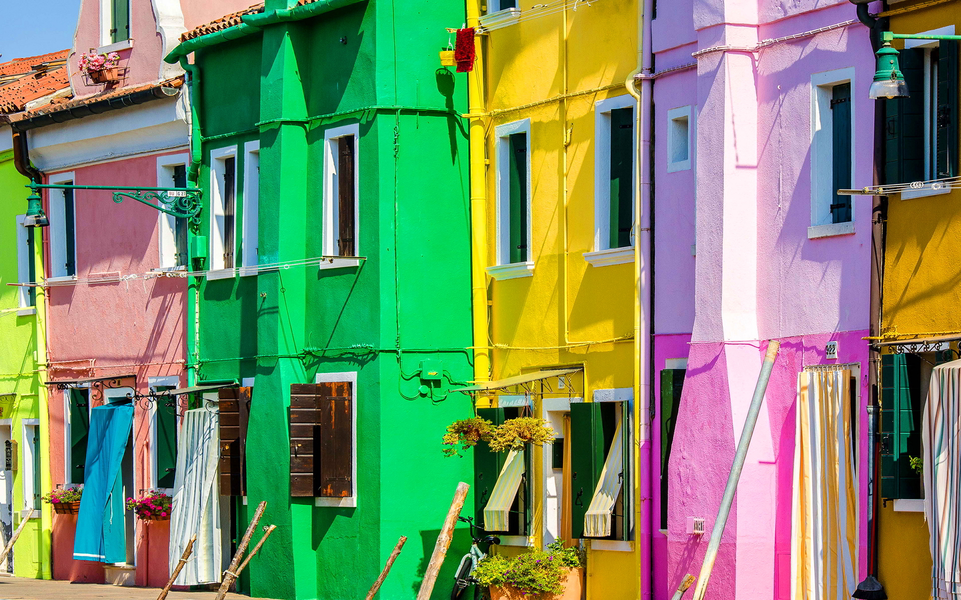 Vibrantly colored houses