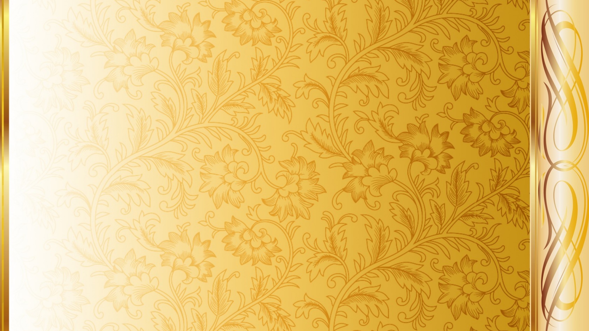 Gold And White Pattern Wallpaper