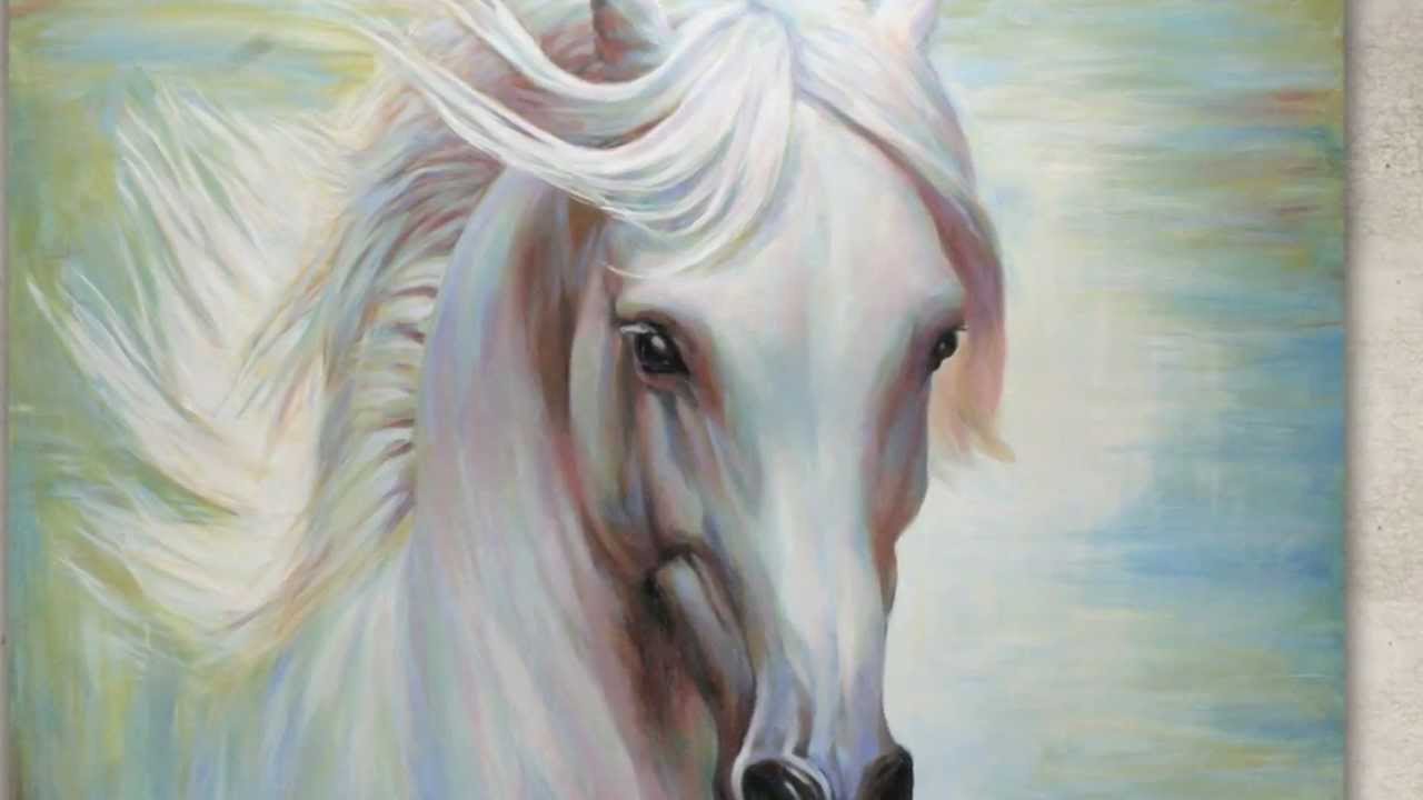 WHITE HORSE | DAS WEISSE PFERD | Original Painting by J&O Art Studio Cologne