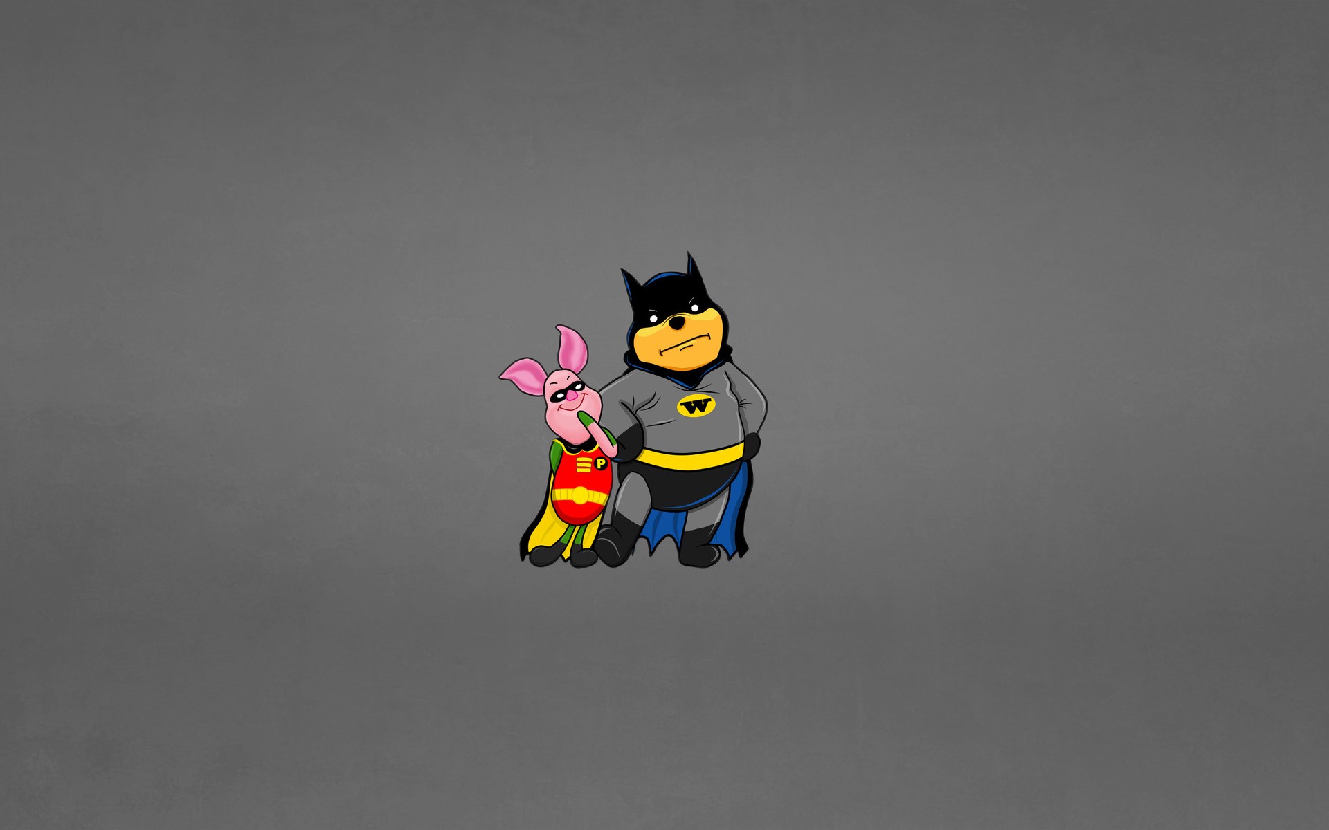 Winnie-the-Pooh Piglet Batman and Robin Cartoon Funny