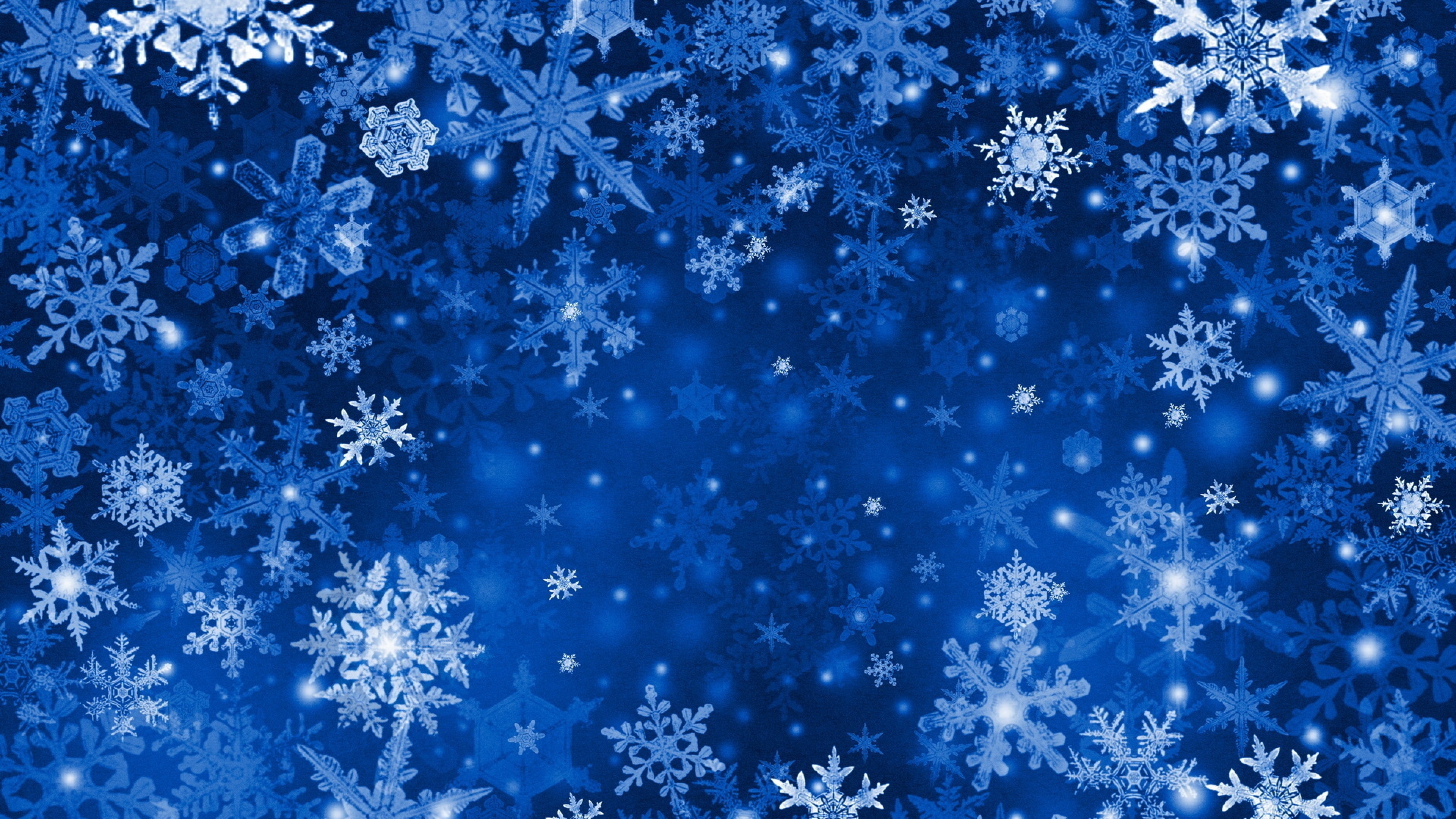 3840x2160 Wallpaper snowflakes, background, bright, texture, winter