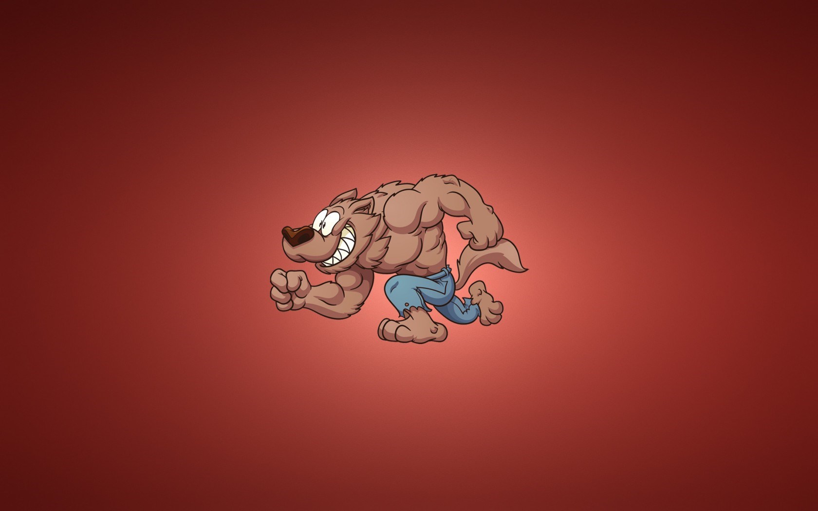 Wolf Werewolf Running Smile Cartoon