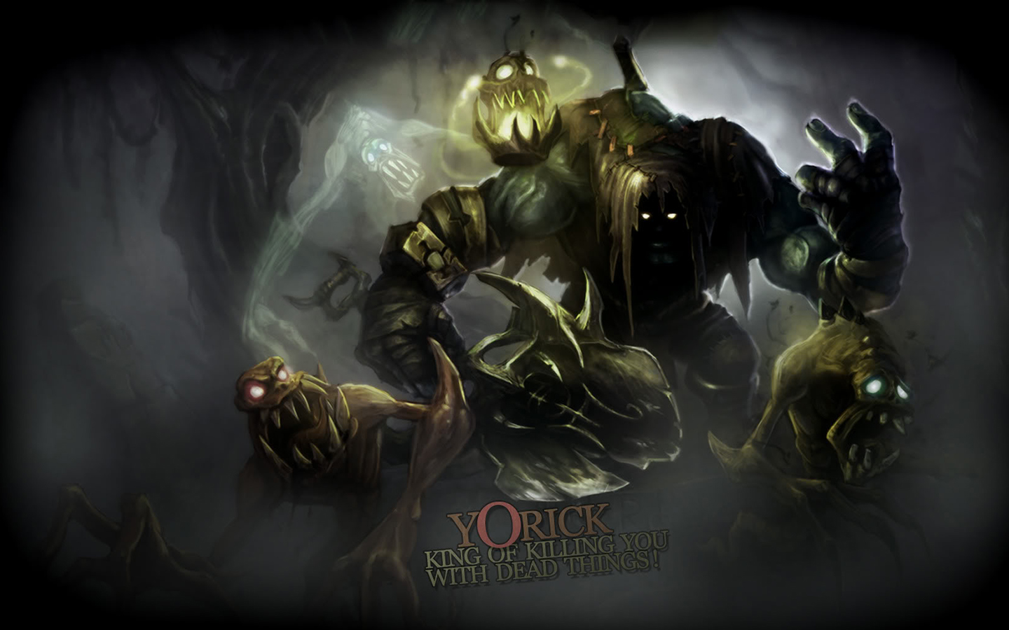 Yorick League of Legends fantasy dark monsters creatures scary wallpaper background