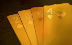 2014 New Year Cards Poker Game Gold Luxury