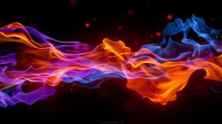 Abstract Smoke Fire Red Blue Wallpaper Hd