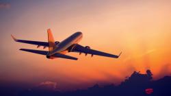 Passenger Aircraft At Sunset HD Desktop Background wallpaper