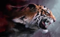 Angry Tiger Painting wallpaper