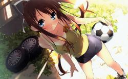 Anime Girl With Football HD Wallpaper