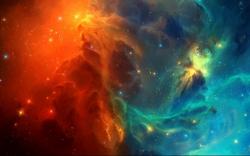 Space Nebula Stars Red Blue HD Wallpaper