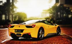 Awesome Yellow Ferrari Widescreen Hd wallpaper