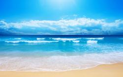 Beach sand blue sea