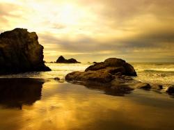 Beach Rocks Sunset