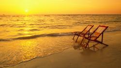 Beach Sunset With Chairs Hd Images 3 HD Wallpapers