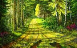 Wallpaper Tags: landscape lovely path nature beautiful green colors forest peaceful sun splendor wood