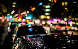 ... Blurred city lights over the cars wallpaper 1920x1200 ...
