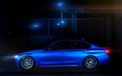 BMW 335i F30 Car Blue Side Night
