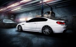 BMW M6 White Garage Car