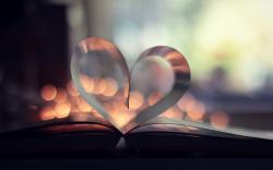 Book Heart Love Bokeh Lights HD Wallpaper